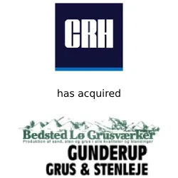 Gunderup Grus- og Stenleje and Bedsted Lø Grusværker ApS sold to CRH in a double deal